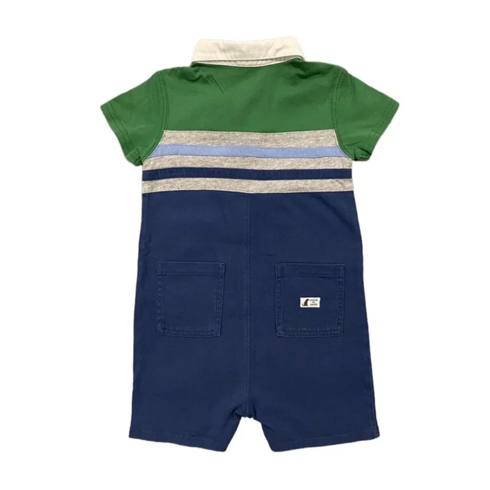 Janie & Jack 6-12m Striped Dog Polo Romper